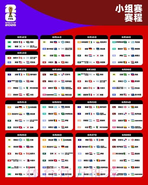 2026世界杯小组赛赛程中国时间完整安排官网入口 2026世界杯小组赛赛程中国时间完整安排官网入口